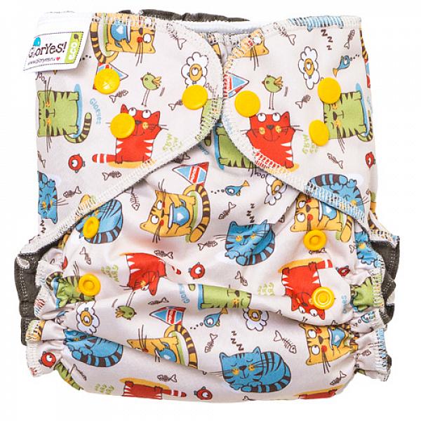 Многоразовый подгузник GlorYes! OPTIMA NEW Котята 3-18 кг + два вкладыша Многоразовый подгузник GlorYes! OPTIMA NEW Котята 3-18 кг + два вкладышаМногоразовые подгузники<br><p><strong>Кто выбирает:&nbsp;</strong>родители, которым нужны натуральные, сухие и красивые подгузники на все случаи.</p><br><br><p>Многоразовый угольно-бамбуковый подгузник Optima &ndash; <strong>оптимальный многоразовый подгузник GlorYes!</strong> с сухим и натуральным внутренним слоем, яркими принтами, надежной защитой от протеканий и удобной выкройкой с мягкими резинками. Подгузники Optima&nbsp;- самый популярный выбор среди мам.</p><br><br><p><strong>Надёжная защита от протекания:</strong> дышащий водонепроницаемый верхний слой<br /><br><strong>Сухость для малыша:</strong> натуральный внутренний слой из угольного бамбука остается сухим, восстанавливает кожу заживляет ранки<br /><br><strong>Вкладыши: </strong>два вкладыша в комплекте<br /><br><strong>Мягкие резинки </strong>вокруг ножек и по талии:<strong> </strong>новый дизайн для максимально комфортного прилегания<br /><br><strong>Экономия:</strong> идеальное соотношение свойств и цены<br /><br><strong>Когда использовать:</strong> днём, на дневной и ночной&nbsp;сон, на прогулку, для плавания (без использования вкладыша)<br /><br><strong>Кому: </strong>для малышей от 3 до 18&nbsp;кг, с рождения до 4&nbsp;лет<br /><br><strong>Время использования:</strong>&nbsp;2-3&nbsp;часа</p><br><br><p>Чем этот подгузник отличается от других типов? Прочитайте сравнение <a href=/diaperss target=_blank>здесь</a>.</p><br><br><p><strong>Как ухаживать? </strong></p><br><br><p>1) постирайте перед использованием. Максимальная впитываемость приобретается после 3-4 стирок<br /><br>2) вынимайте вкладыши из подгузника перед стиркой&nbsp;<br /><br>3) стирать при температуре не выше 40&deg;С<br /><br>4) стирать со средством без содержания мыла в составе<br /><br>5) обязательно застирывайте подгузник сразу после использования (после покака с жидким мылом, после пописа просто в теплой воде), чтобы не появился запах. После постирайте в машине или на руках со средством для стирки в любое время&nbsp;<br /><br>6) рекомендуется добавлять при стирке любое отбеливающее средство без хлора<br /><br>7) можно отжимать в машине при максимальных оборотах<br /><br>8) не гладить<br /><br>9) не сушить подгузник на батарее (вкладыш можно)</p><br><br><p><strong>Состав:</strong>&nbsp;подгузник:&nbsp;60% бамбуковое волокно, 40% полиэстер; вкладыши: 100% полиэстер</p><br><br><p>Скачайте полную&nbsp;инструкцию&nbsp;по использованию продукции GlorYes! <a href=/download/Instruction GlorYes.pdf target=_blank>здесь</a> и прочитайте ответы на&nbsp;частые вопросы <a href=/index.php?route=pavblog/category&amp;id=27 target=_blank>здесь</a>.</p><br>
