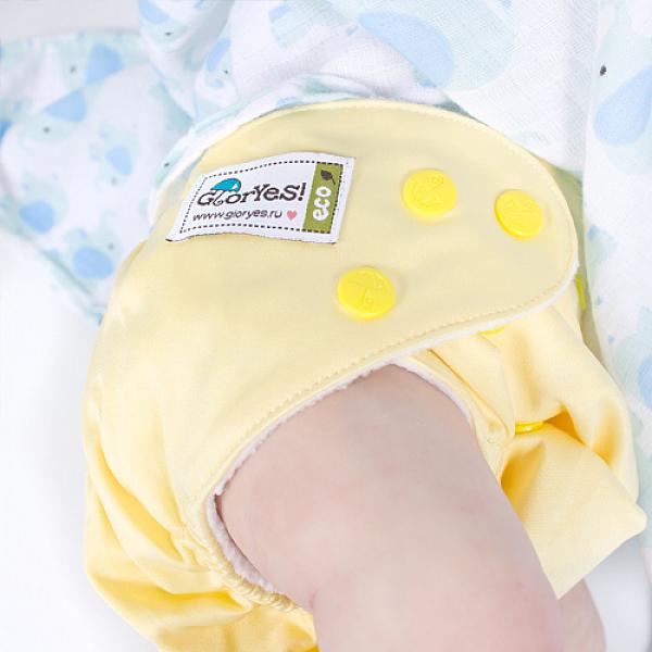 Многоразовый подгузник GlorYes! CLASSIC Нежно-желтый 3-15 кг + один вкладыш от GlorYes! Многоразовый подгузник GlorYes! CLASSIC Нежно-желтый 3-15 кг + один вкладыш от GlorYes!