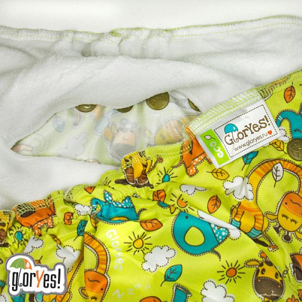 Многоразовый подгузник GlorYes! CLASSIC+ Жирафы 3-18 кг + два вкладыша от GlorYes! Многоразовый подгузник GlorYes! CLASSIC+ Жирафы 3-18 кг + два вкладыша от GlorYes!