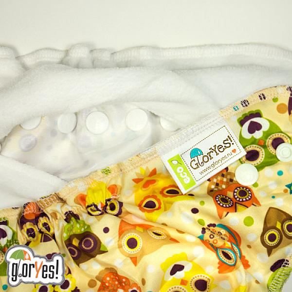 Многоразовый подгузник GlorYes! CLASSIC+ Совы 3-18 кг + два вкладыша от GlorYes! Многоразовый подгузник GlorYes! CLASSIC+ Совы 3-18 кг + два вкладыша от GlorYes!