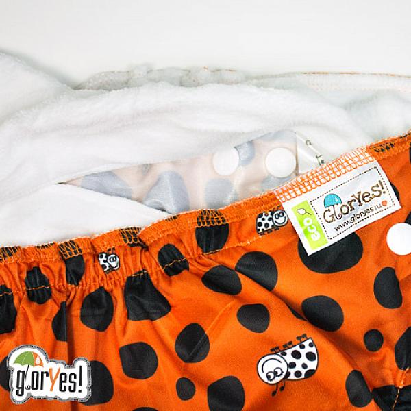 Многоразовый подгузник GlorYes! CLASSIC+ Божья коровка 3-18 кг + два вкладыша от GlorYes! Многоразовый подгузник GlorYes! CLASSIC+ Божья коровка 3-18 кг + два вкладыша от GlorYes!