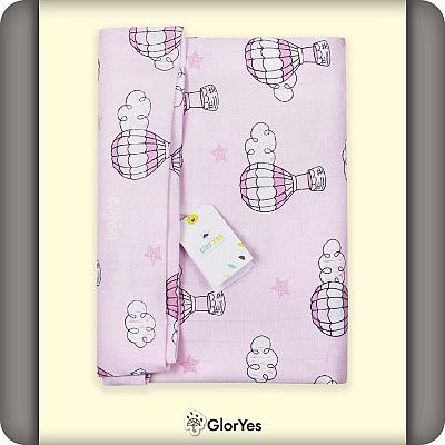 Муслиновая пеленка GlorYes! На розовом шаре 130х130 см